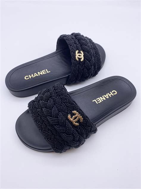 chanel lambskin slides|chanel kid sandals.